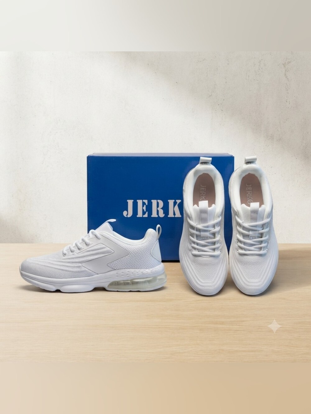 Jerko Men's Athletic Running Shoes White Sneakers With Box